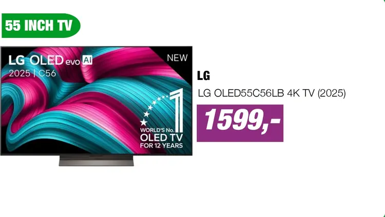 Aanbieding: LG OLED55C56LB 4K TV (2025)