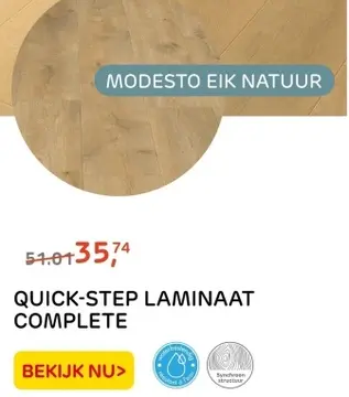 Aanbieding: QUICK-STEP LAMINAAT COMPLETE