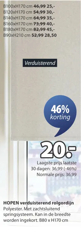Promotie: HOPEN verduisterend rolgordijn