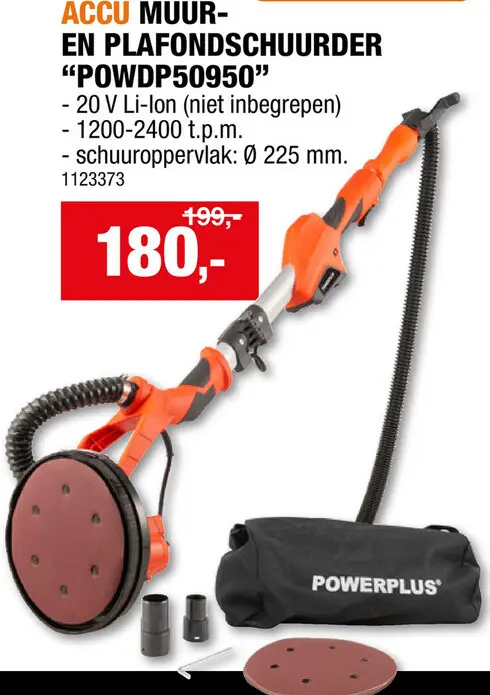 Aanbieding: Accu muur- en plafondschuurder "powdp50950"