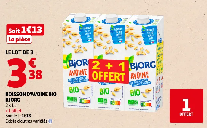 Promotie: Boisson d'avoine bio