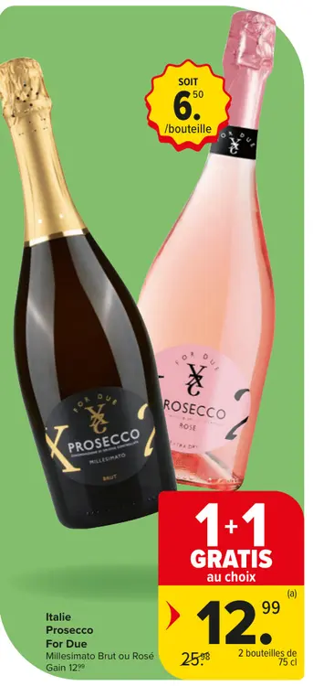 Offre: Prosecco For Due Millesimato Brut ou Rosé