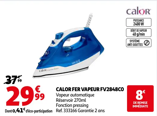 Offre: Fer vapeur fv2848c0