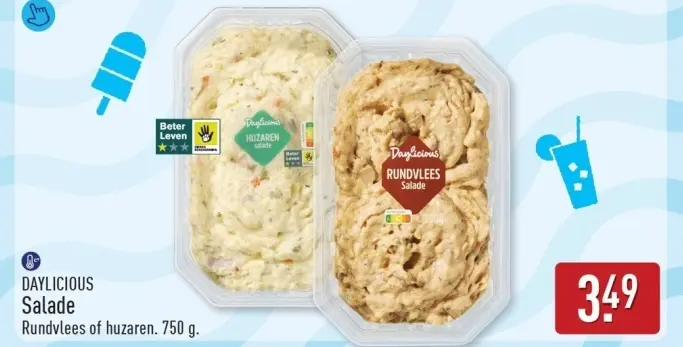 Aanbieding: Salade Rundvlees of huzaren