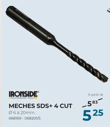 Offre: Meches sds+ 4 cut