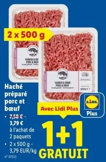 Offre: Haché préparé porc et bœuf