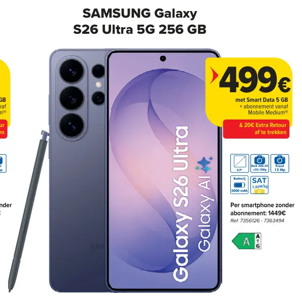 Promotie: Galaxy S26 Ultra 5G 256 GB