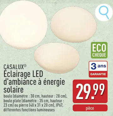 Offre: Eclairage LED d'ambiance à énergie solaire