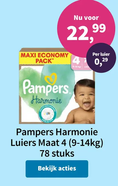 Promotie: Pampers Harmonie Luiers Maat 4