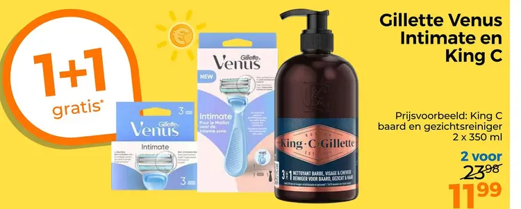 Aanbieding: Gillette Venus Intimate en King C