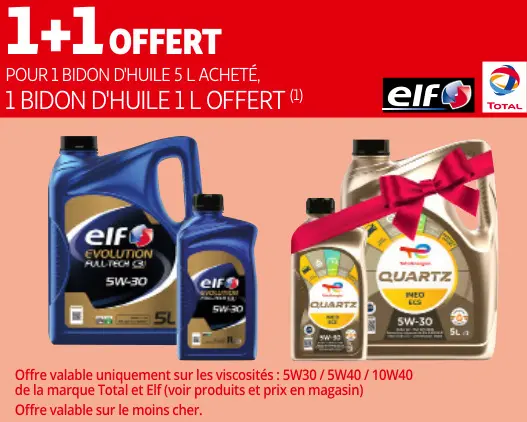 Promotie: 1 bidon d'huile 