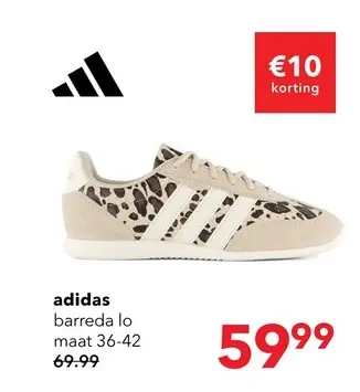 Aanbieding: Adidas Barreda Lo suède dames sneakers met panterprint beige
