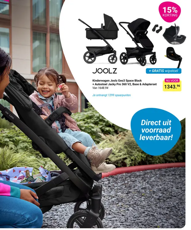 Aanbieding: Kinderwagen Joolz Geo3 Space Black + Autostoe