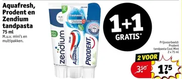 Aanbieding: Aquafresh, Prodent en Zendium tandpasta