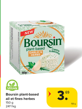 Offre: Boursin plant-based ail et fines herbes