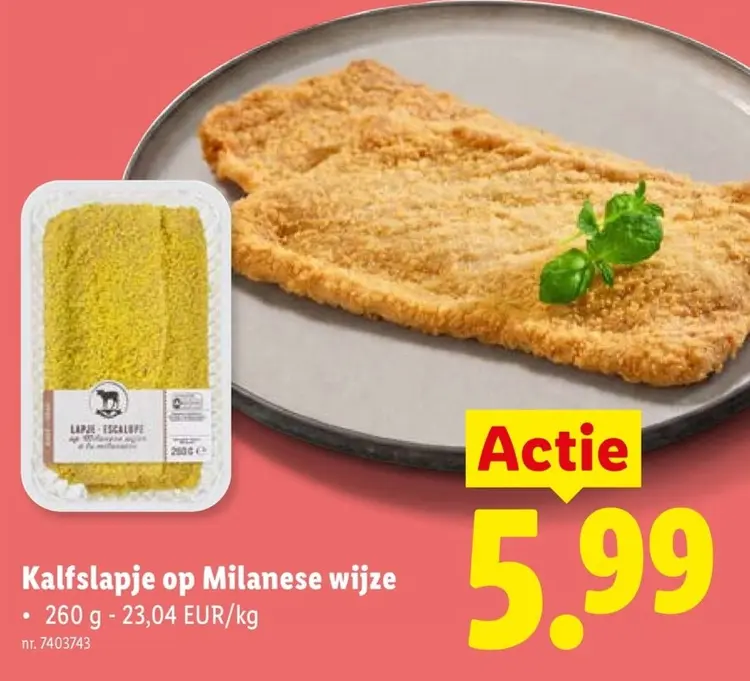 Promotie: Kalfslapje op Milanese wijze