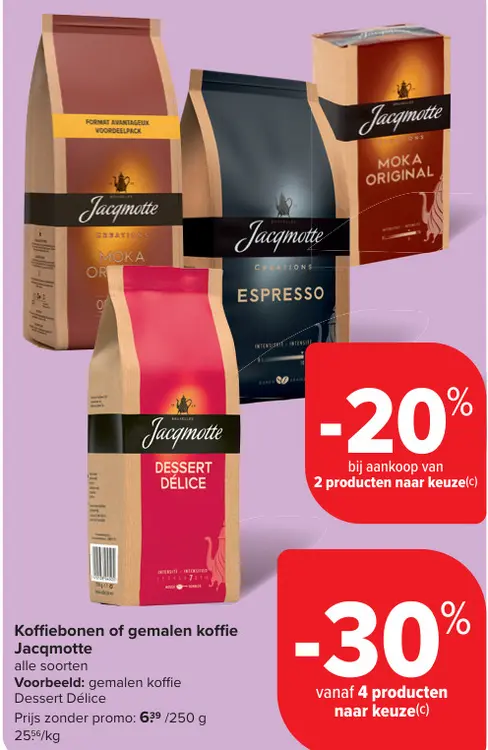 Promotie: Koffiebonen of gemalen koffie