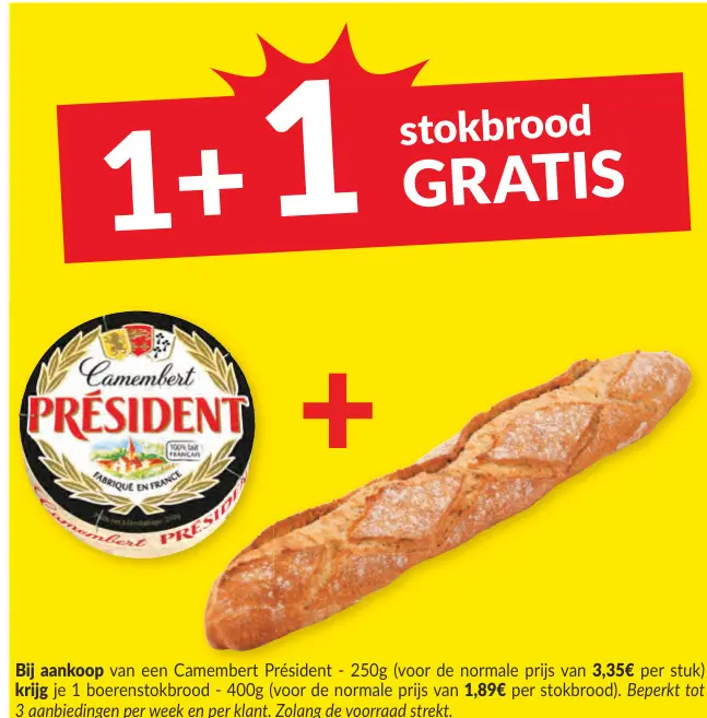 Promotie: Camembert Président + boerenstokbrood