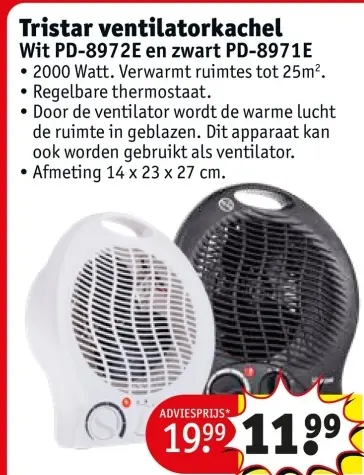 Promotie: Tristar ventilatorkachel