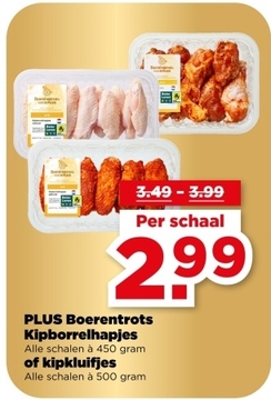 Aanbieding: PLUS Boerentrots Kipborrelhapjes of kipkluifjes