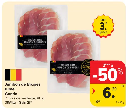 Offre: Jambon de Bruges fumé