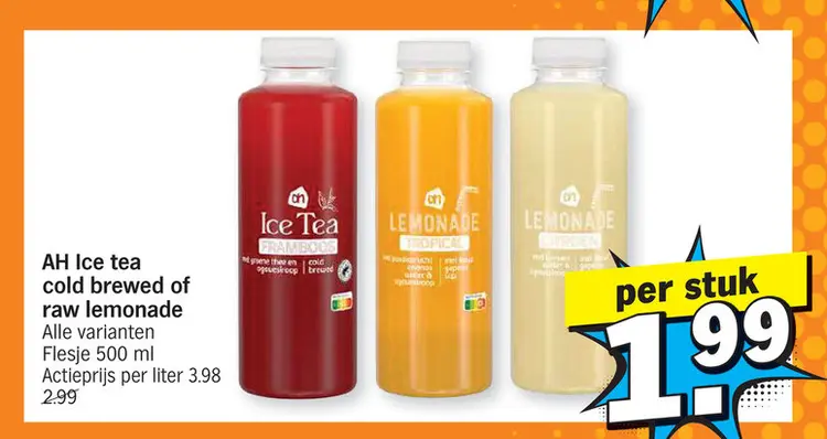 Promotie: Ice tea cold brewed of raw lemonade