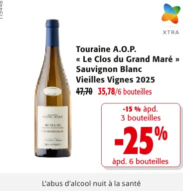 Offre: Touraine A.O.P. « Le Clos du Grand Maré » Sau