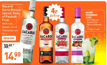 Aanbieding: Bacardí Carta Blanca, Spiced, Razz of Passion Fruit