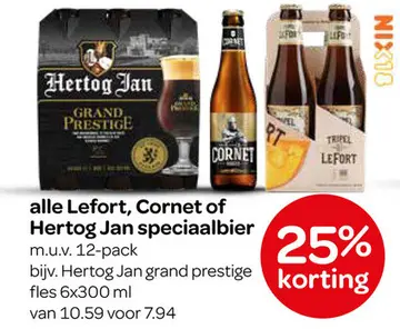 Aanbieding: alle Lefort, Cornet of Hertog Jan speciaalbier