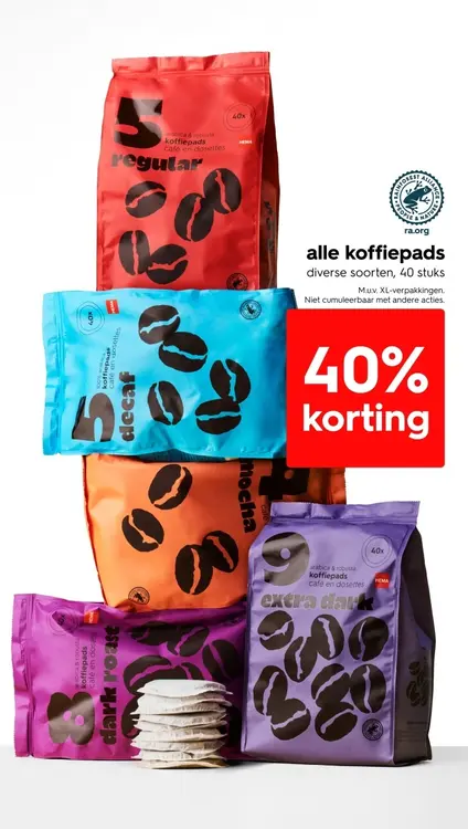 Promotie: alle koffiepads