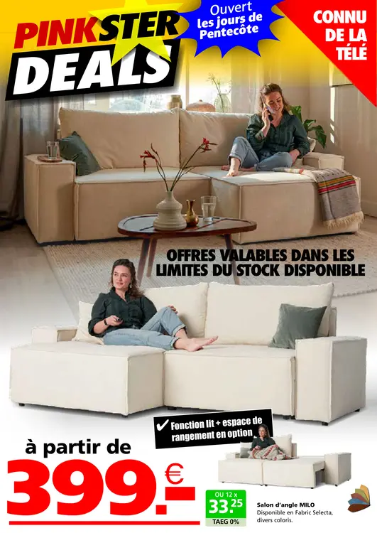Offre: Salon d'angle MILO