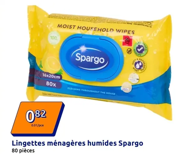 Offre: Lingettes ménagères humides Spargo