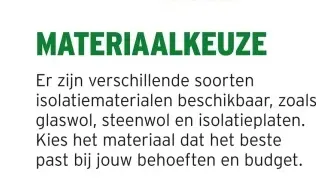 Aanbieding: MATERIAALKEUZE