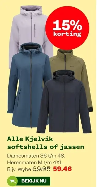 Aanbieding: Alle Kjelvik softshells of jassen