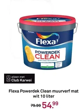 Aanbieding: Flexa Powerdek Clean muurverf mat wit