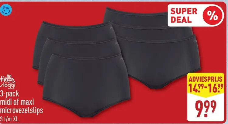 Aanbieding: 3-pack midi of maxi microvezelslips