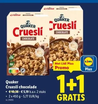 Promotie: Cruesli chocolade