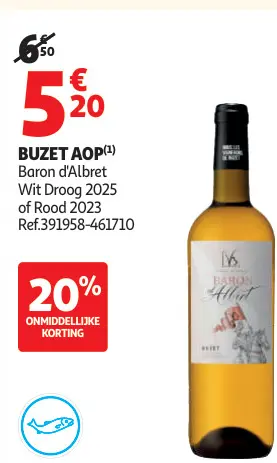 Promotie: Baron D'Albret Buzet Aop