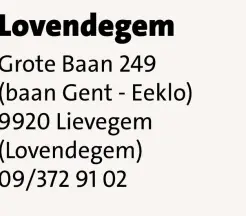 Promotie: Lovendegem