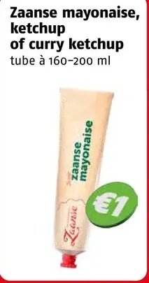 Aanbieding: Zaanse mayonaise, ketchup of curry ketchup