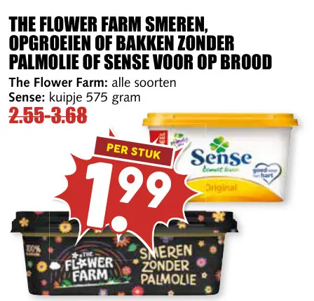 Aanbieding: Smeren, Opgroeien of Bakken Zonder Palmolie of Sense voor op brood