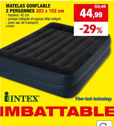 Offre: Intex Queen Prime Comfort Elevated matelas gonflable 203x152 cm