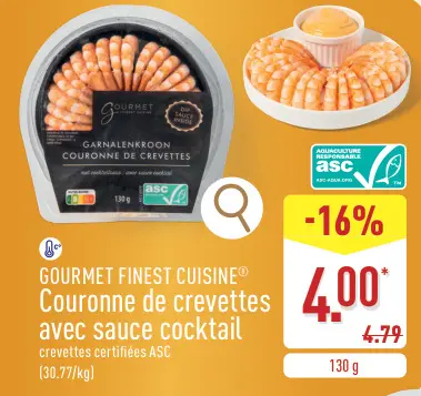 Offre: Couronne de crevettes avec sauce cocktail