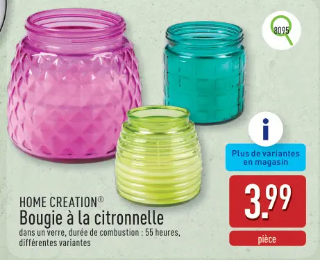 Offre: Bougie à la citronnelle