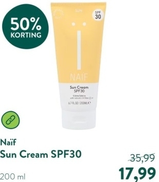 Aanbieding: Naïf Sun Cream SPF30 - 200ml