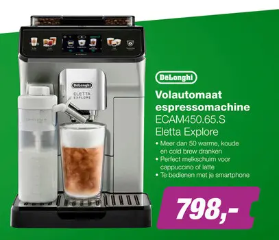 Aanbieding: Volautomaat espressomachine ECAM450.65.S Elet