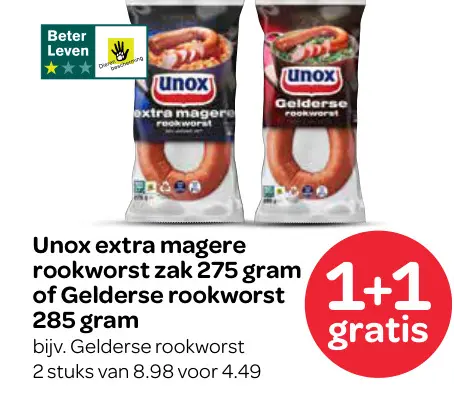 Aanbieding: Extra magere rookworst of Gelderse rookworst