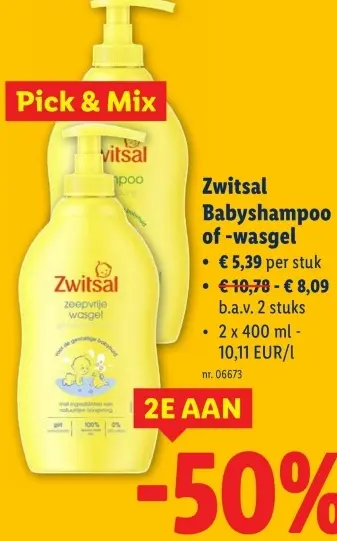 Promotie: Zwitsal Babyshampoo of -wasgel