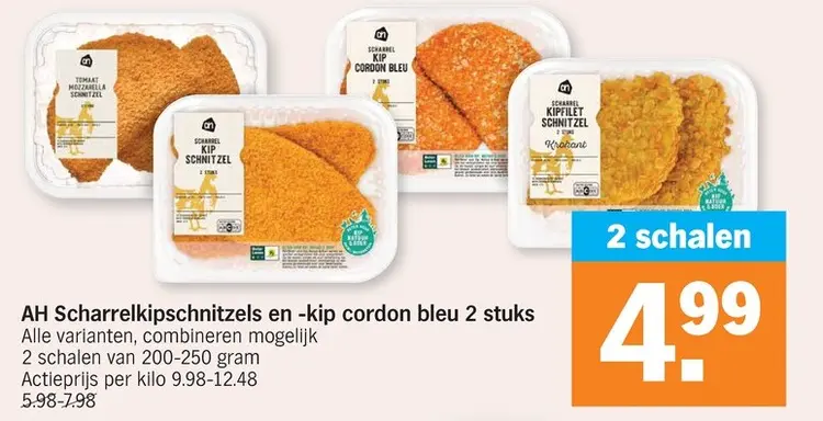 Promotie: Scharrelkipschnitzels en -kip cordon bleu