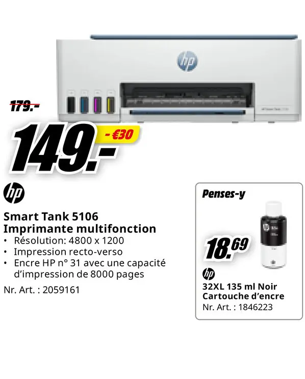 Offre: Smart Tank 5106 Imprimante multifonction